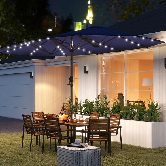SOLARA 15ft Double-Sided Outdoor Umbrella